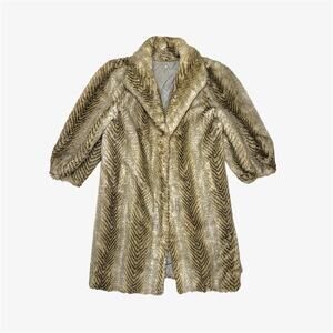 Pachon Russian faux fur statement jacket overcoat vintage brown - fits like S/M